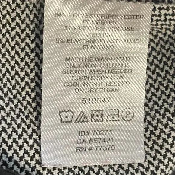 Ann Taylor Black White Herringbone Wide Leg Dress Pants 12 - Picture 5 of 6